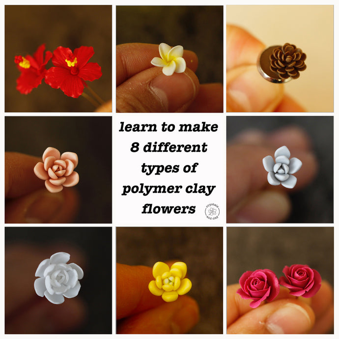 How to make polymer clay  tropical flower earrings