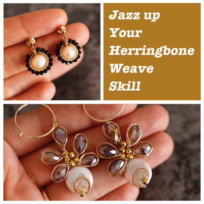 Jazz up your Herringbone Weave Skill with Two Earring Designs
