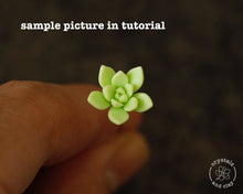 Load image into Gallery viewer, PDF tutorial how to make polymer clay succulent earrings
