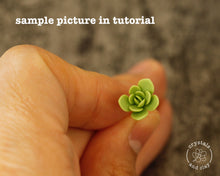 Load image into Gallery viewer, PDF tutorial how to make polymer clay succulent earrings