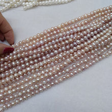 Load image into Gallery viewer, 5-6/7-8cm 14.1inch Strand Natural Freshwater Pearl Beads (Purple/White/Pink)
