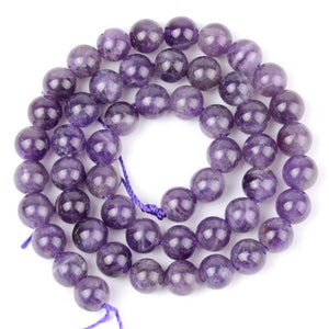 4/6/8/10/12mm 15inch Strand Natural Amethyst Stone Beads