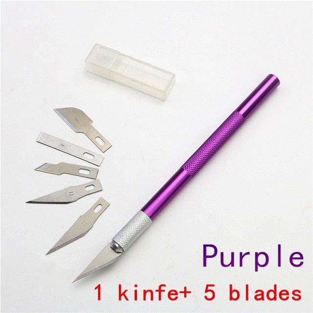 Craft Knife With 5 Blades Silver Polymer Clay Tools / Cutting