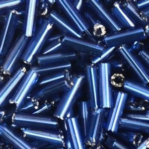 2*6.5mm 500pcs Czech Cylindrical Silver Lined Glass Bugle Beads (14 Colors)