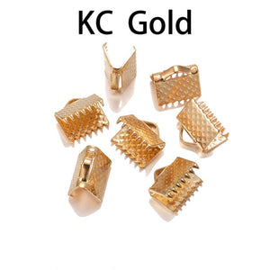 50pcs Ribbon Clasps Crimp End For Jewelry Making