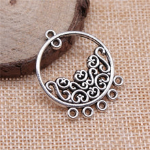 Load image into Gallery viewer, 10pcs Antique Silver Earring Connector Charms