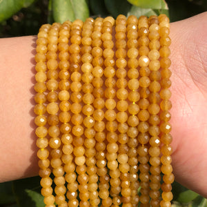 2/3/4mm 15 inch Strand Micro Faceted Round Natural Stone Loose Beads