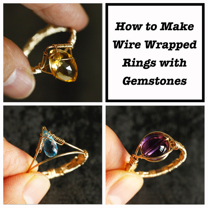 How to make wire wrapped rings for three different shape gemstones