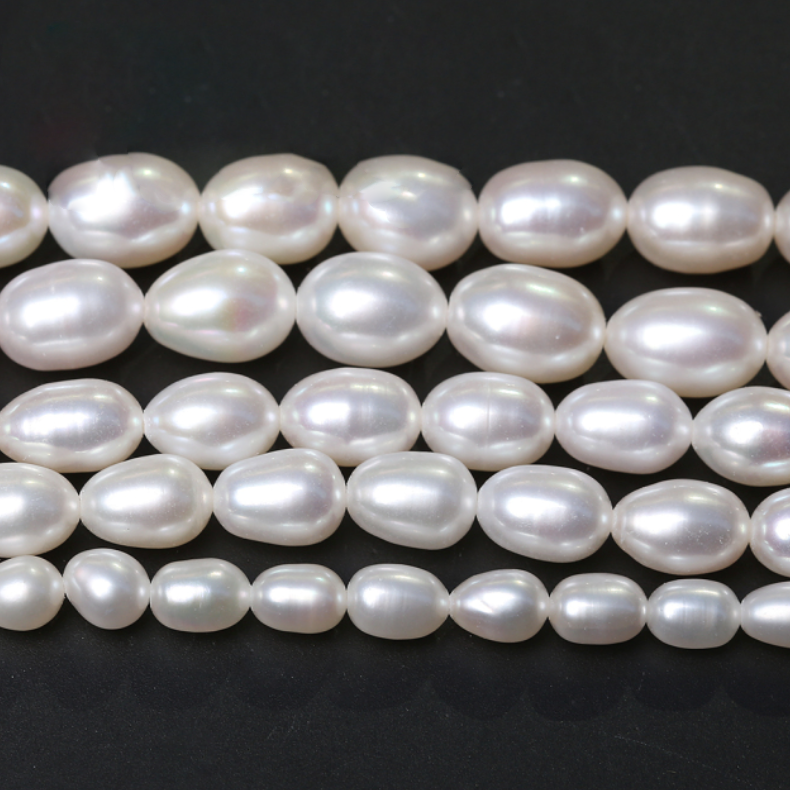 RICE PEARLS' 52-53 PCS/STRAND/LINE' NATURAL FRESHWATER PEARL BEADS NAT –  Madeinindia Beads