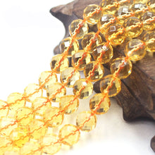 Load image into Gallery viewer, 6/8/10mm Faceted Round Citrine Natural Gemstone Loose Beads Strand 15&quot;