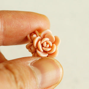 Handmade Polymer Clay Pink Succulent Beads (1 piece) for Jewelry Making DIY