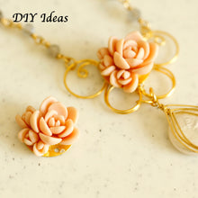Load image into Gallery viewer, Handmade Polymer Clay Pink Succulent Beads (1 piece) for Jewelry Making DIY