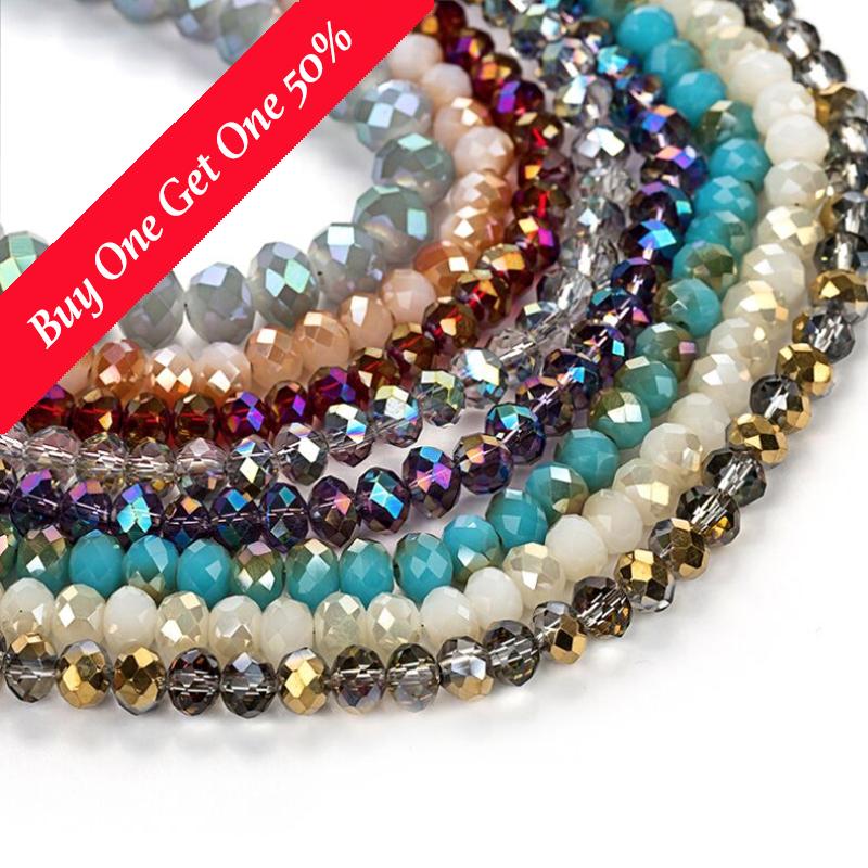 4mm, 8mm Glass Faceted Beads, Seed Beads, Bracelet Beads, Wrap