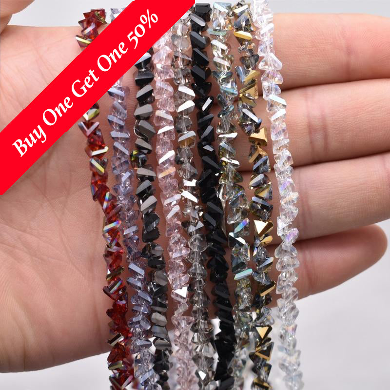 Triangle Glass Beads 6mm 100pcs 41Colors – Crystals and Clay Jewelry DIY