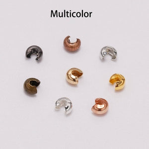 3/4/5 mm 100 pieces Copper Crimp Beads Round Covers (8 Colors)