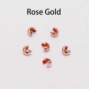 3/4/5 mm 100 pieces Copper Crimp Beads Round Covers (8 Colors)