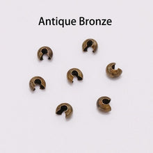 Load image into Gallery viewer, 3/4/5 mm 100 pieces Copper Crimp Beads Round Covers (8 Colors)
