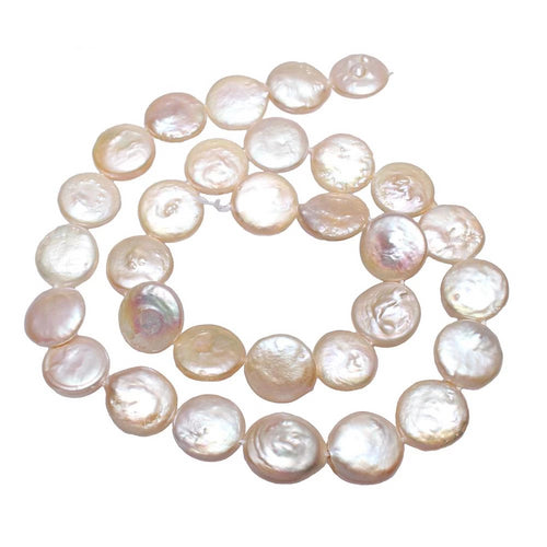 12-13mm 15inch Strand Cultured Freshwater Coin Pearl Beads