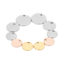 Load image into Gallery viewer, 6/8/10/12/15/20/25mm 20pcs Stainless Steel Round Stamping Blank (Silver/Gold/Rose Gold)