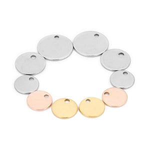 6/8/10/12/15/20/25mm 20pcs Stainless Steel Round Stamping Blank (Silver/Gold/Rose Gold)