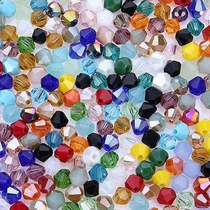 4mm 100 Pieces Czech Bicone Glass Beads (33 Colors)