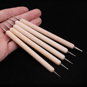 5 Pieces Stainless Steel Mini Double Headed Polymer Clay Modeling Ball Tool Set