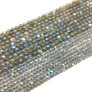 4/5/7/8mm 15 inch Strand Natural Labradorite Moonstone Beads