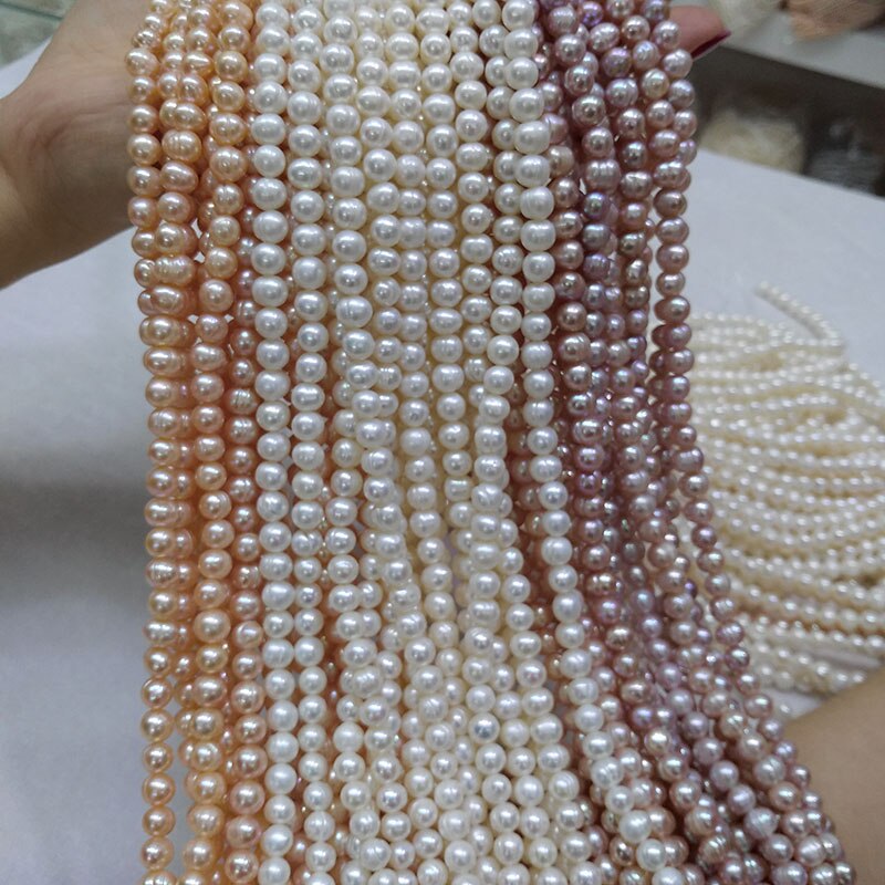 5-6/7-8cm 14.1inch Strand Natural Freshwater Pearl Beads (Purple
