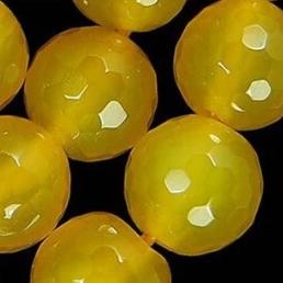 4/6/8/10/12mm 15 inch Strand Faceted Yellow Chalcedony Round Beads