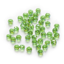 Load image into Gallery viewer, 4/6/8mm 50 Pcs Light Green AB Color Crystal Glass Round Beads