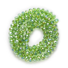 Load image into Gallery viewer, 4/6/8mm 50 Pcs Light Green AB Color Crystal Glass Round Beads