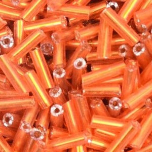 2*6.5mm 500pcs Czech Cylindrical Silver Lined Glass Bugle Beads (14 Colors)