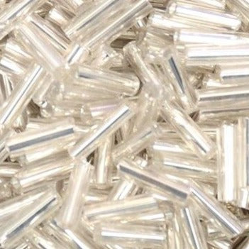 Bugle Beads, Size 5, Silver-lined Multi-color Mix –