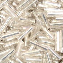 Load image into Gallery viewer, 2*6.5mm 500pcs Czech Cylindrical Silver Lined Glass Bugle Beads (14 Colors)