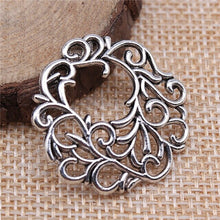 Load image into Gallery viewer, 10pcs Silver Color Antique Flower Charm Pendant