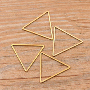 50pcs Triangle Frames Hollow Charms