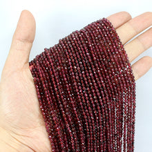 Load image into Gallery viewer, 2/3/4mm 15 inch Strand Faceted Round Natural Garnet Beads