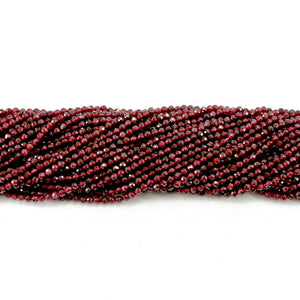 2/3/4mm 15 inch Strand Faceted Round Natural Garnet Beads