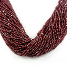Load image into Gallery viewer, 2/3/4mm 15 inch Strand Faceted Round Natural Garnet Beads