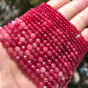 2/3/4mm 15 inch Strand Micro Faceted Round Natural Stone Loose Beads