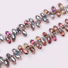 Load image into Gallery viewer, 6x12mm 50Pcs Faceted Top Drill Teardrop Glass Crystal Briolette Beads