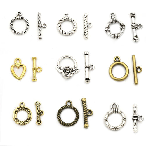 2-3cm 10 Sets OT Clasp/Toggle Clasp for Bracelet and Necklace Jewelry DIY (18 Styles)