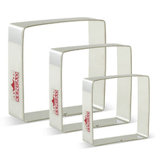 Load image into Gallery viewer, 3Pcs Stainless Steel Square Cookie Cutter Set